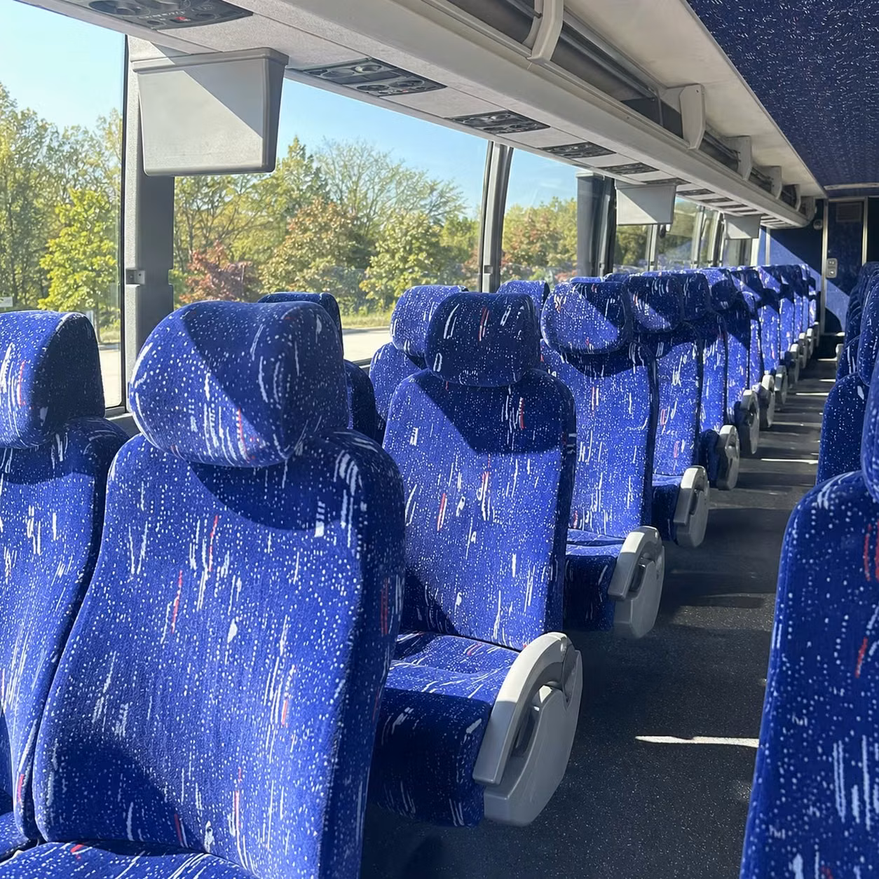 round rock charter bus rental interior